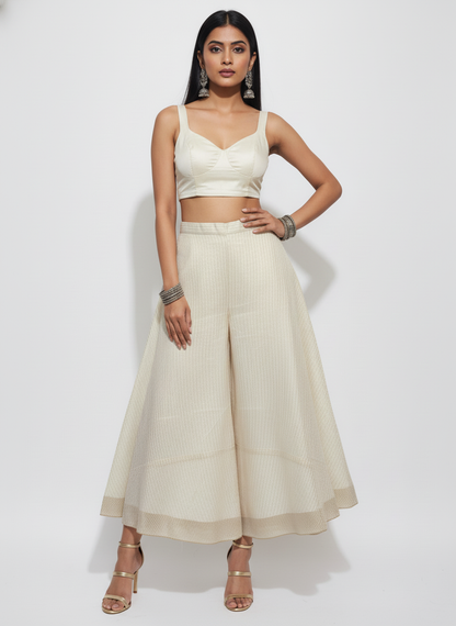 Formal chanderi Embroidered Palazzo pant