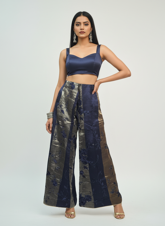 Formal chanderi Embroidered Palazzo pant