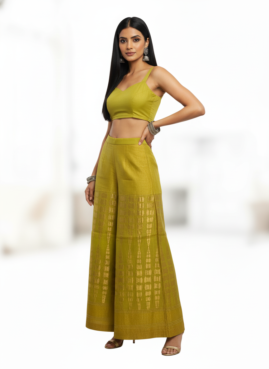 Formal chanderi Embroidered Palazzo pant