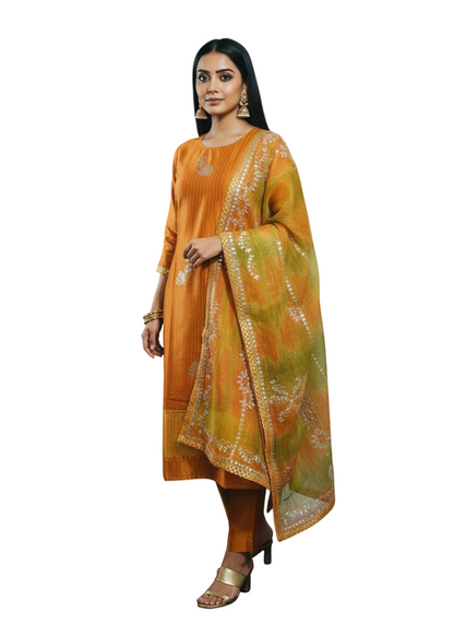 Semi Stitched Formal Chanderi Suitset
