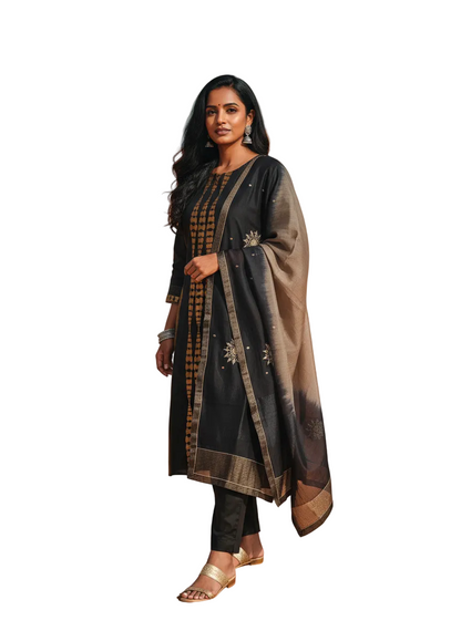 Semi Stitched Formal Chanderi Suitset