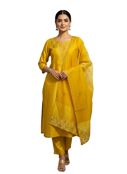 Semi Stitched Formal Chanderi Suitset
