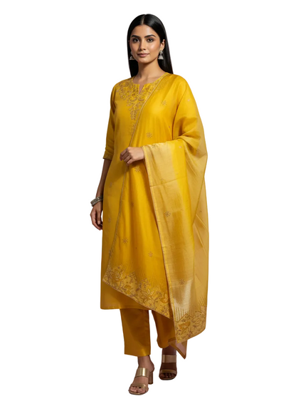 Semi Stitched Formal Chanderi Suitset