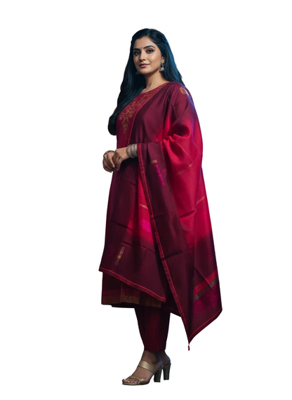 Semi Stitched Formal Chanderi Suitset