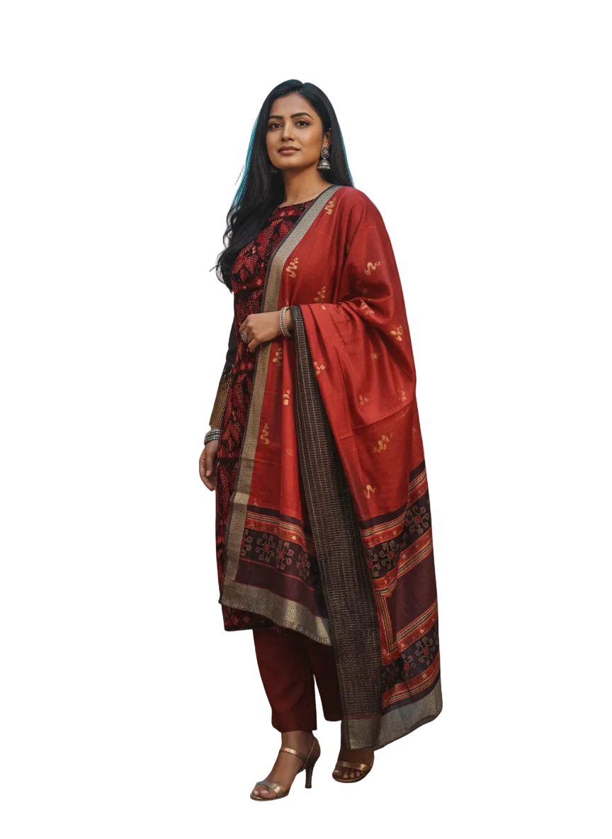 Semi Stitched Formal Chanderi Suitset