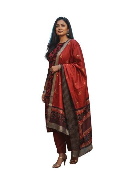 Semi Stitched Formal Chanderi Suitset