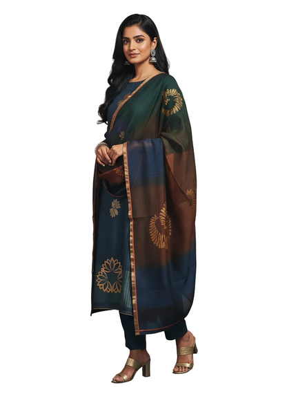 Semi Stitched Formal Chanderi Suitset