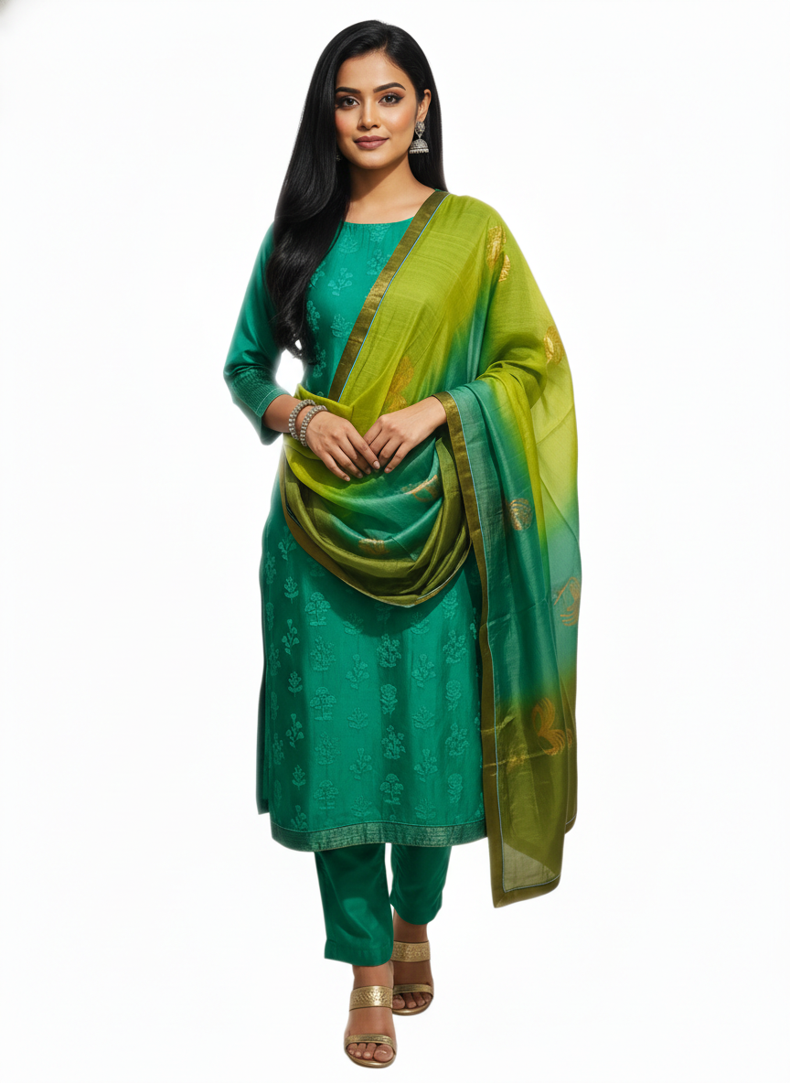Semi Stitched Formal Chanderi Suitset