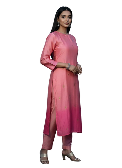 Semi Stitched Formal chanderi Kurta