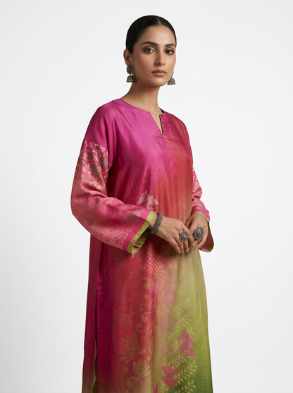 Semi Stitched Chanderi Kurta