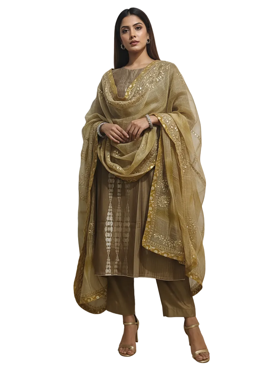 Semi Stitched Formal Chanderi Suitset