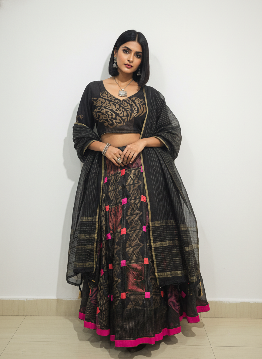Formal chanderi Zari Woven Skirtset