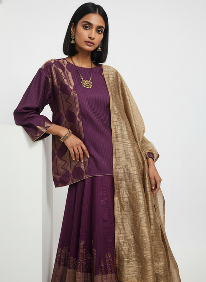 Formal chanderi Zari Woven Skirtset