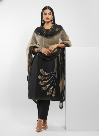Semi Stitched Formal Chanderi Suitset