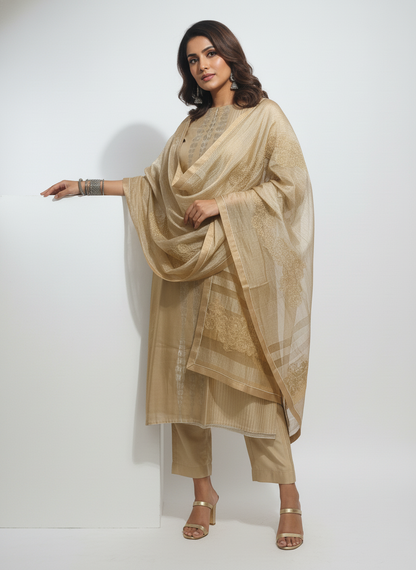 Semi Stitched Formal Chanderi Suitset