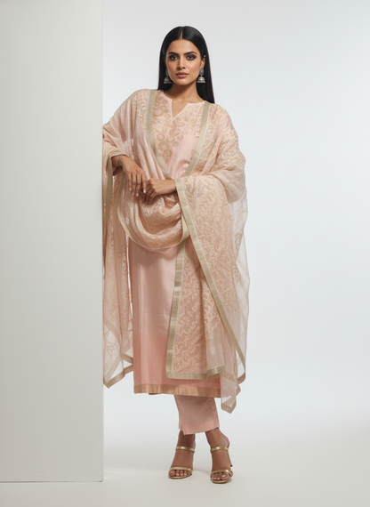 Semi Stitched Formal Chanderi Suitset