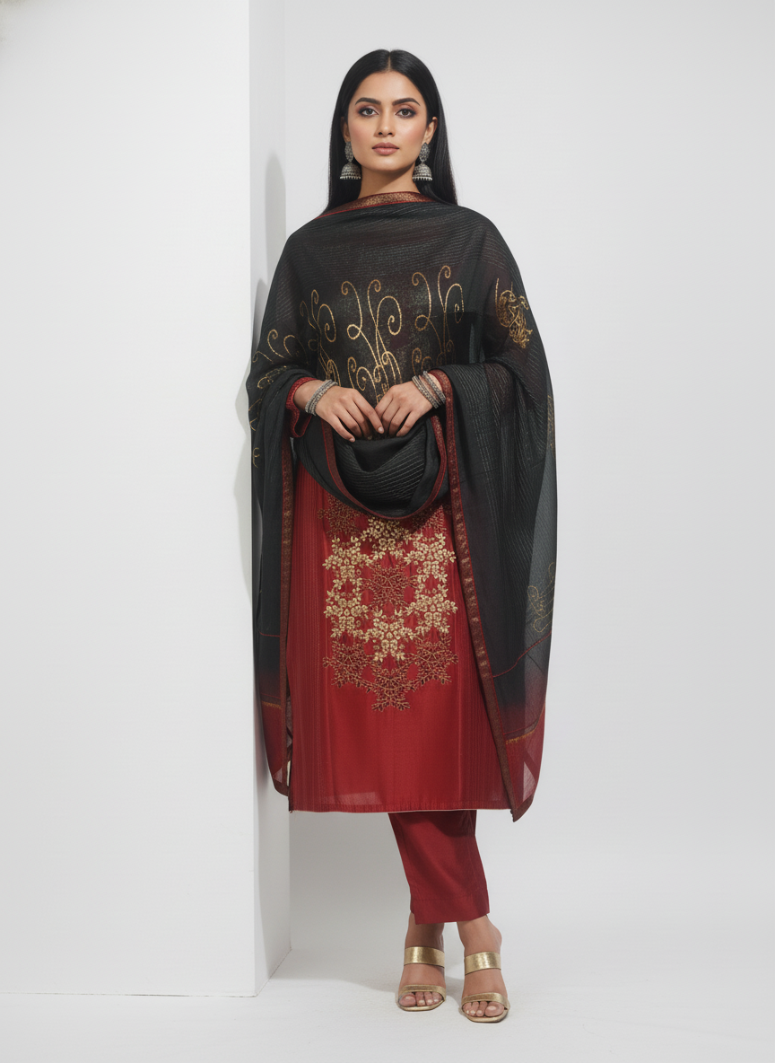Semi Stitched Formal Chanderi Suitset