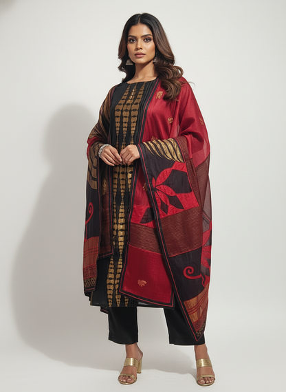 Semi Stitched Formal Chanderi Suitset