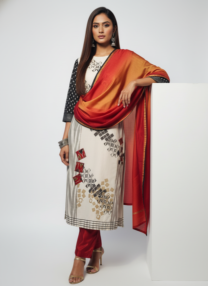 Semi Stitched Cotton Suitset