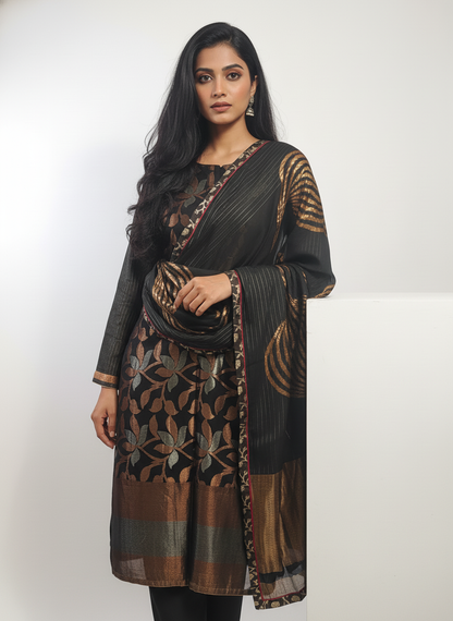 Semi Stitched Formal Chanderi Suitset