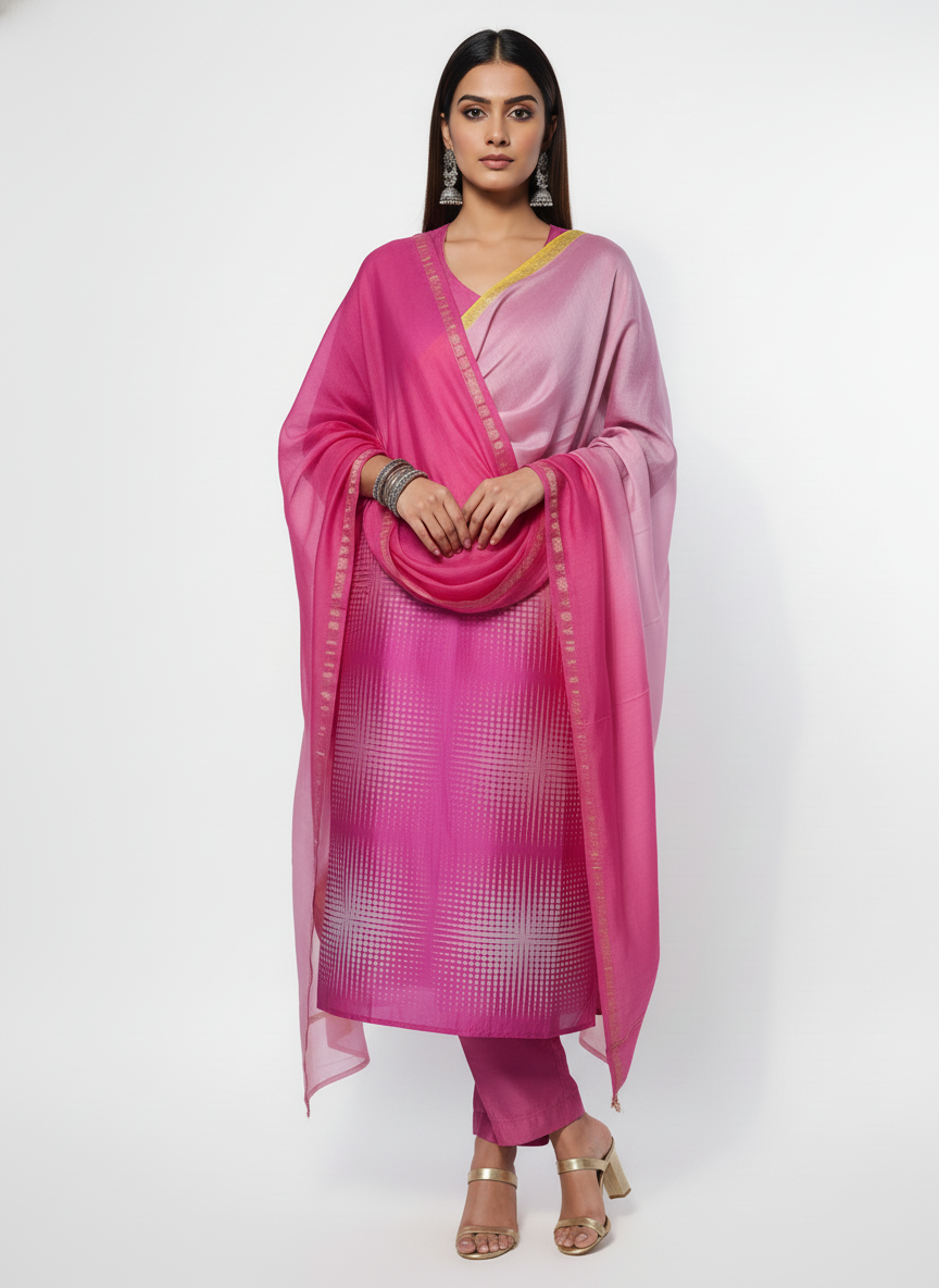 Semi Stitched Cotton Casual Suitset