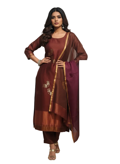 Semi Stitched Formal Chanderi Suitset