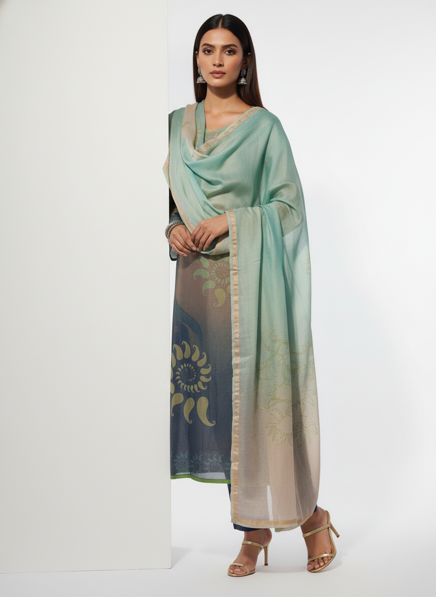 Semi Stitched Cotton Casual Suitset VISHAL KAPUR