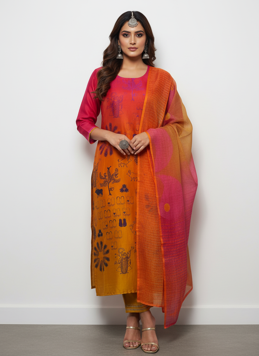 Semi Stitched Cotton Modal Casual Suitset (Copy) VISHAL KAPUR