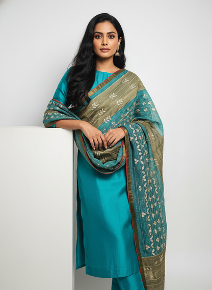 Formal silk gota embroidery Dupatta