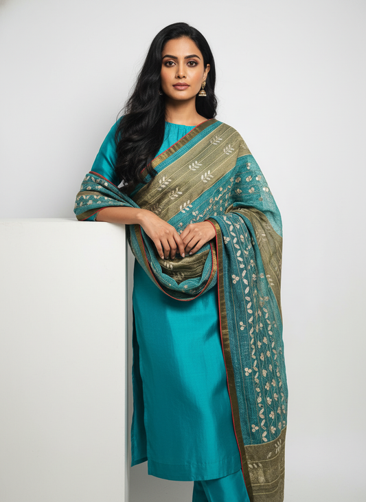 Formal silk gota embroidery Dupatta