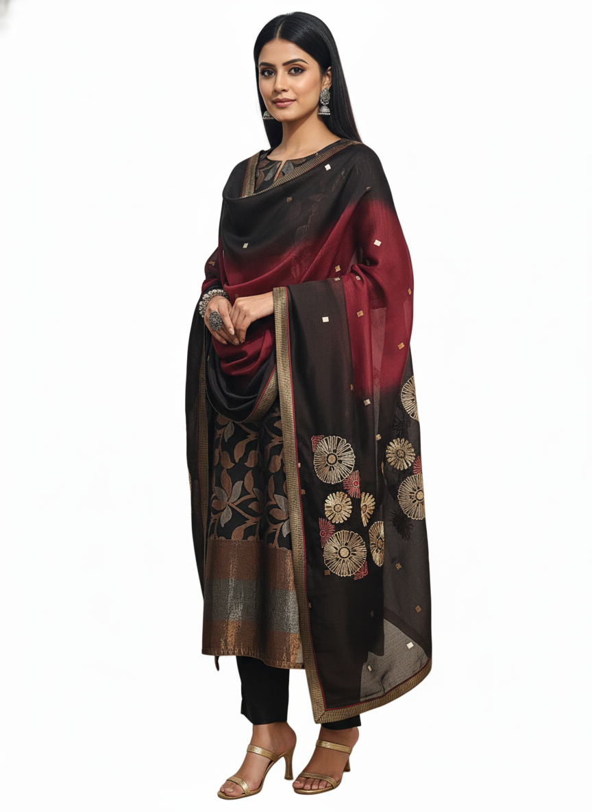 Semi Stitched Formal Chanderi Suitset