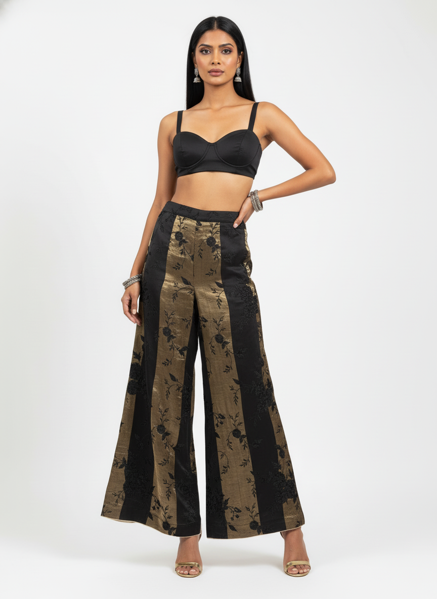 Formal chanderi Embroidered Palazzo pant