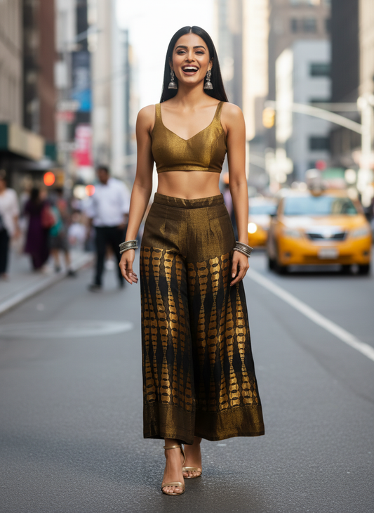 Formal chanderi Embroidered Palazzo pant