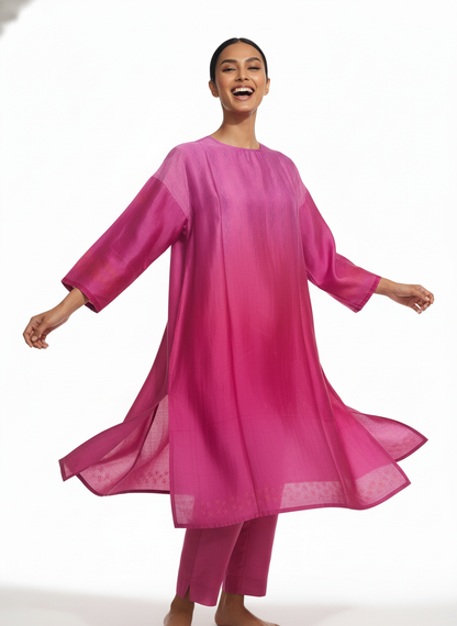 Semi Stitched Chanderi Kurta