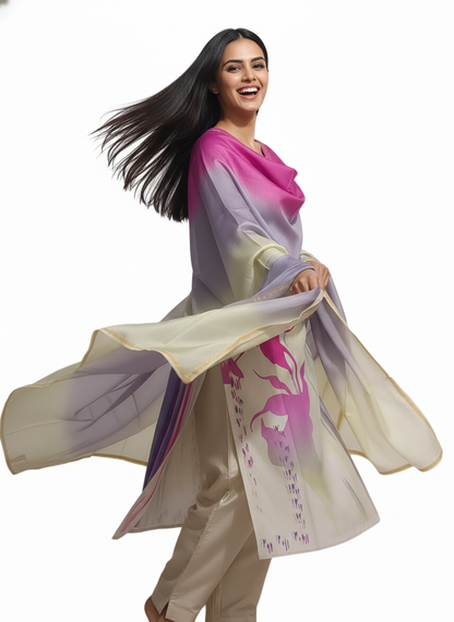 Semi Stitched Chanderi Casual Suitset