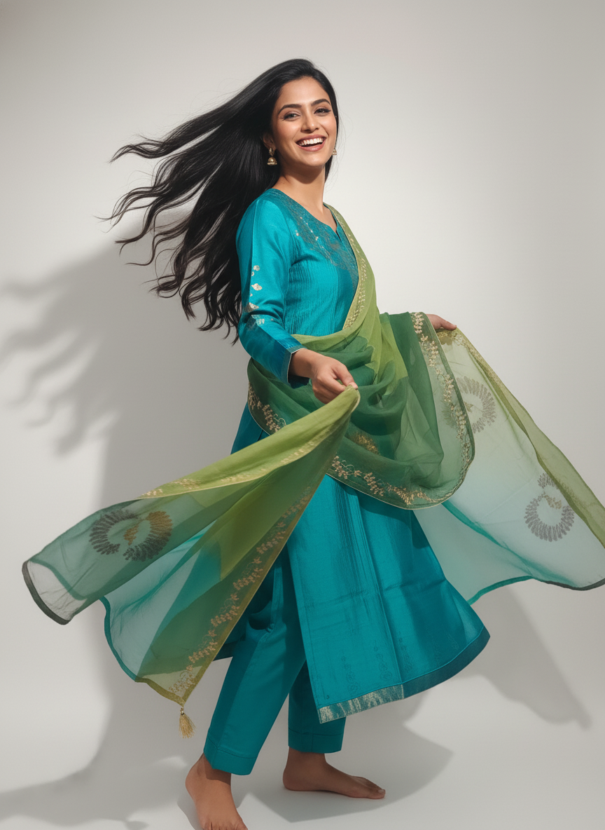 Semi Stitched Formal Chanderi Suitset