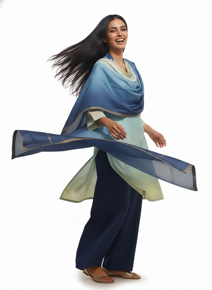 Semi Stitched Chanderi Casual Suitset