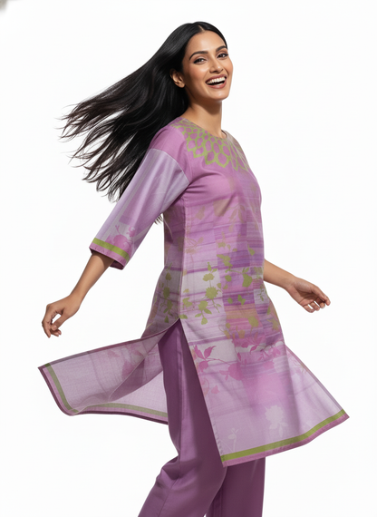 Semi Stitched Chanderi Kurta