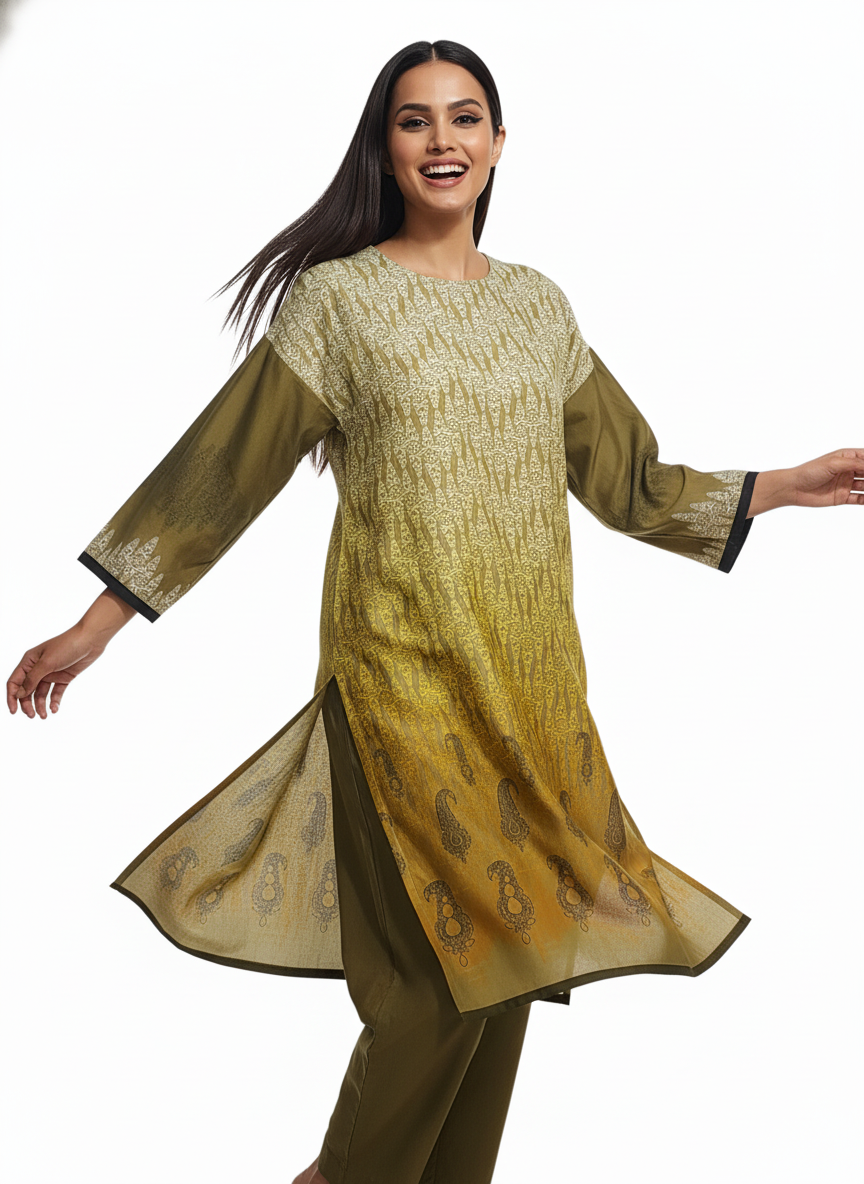 Semi Stitched Chanderi Kurta