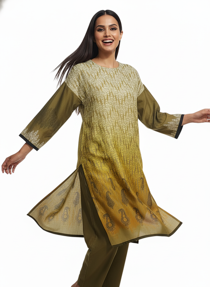 Semi Stitched Chanderi Kurta