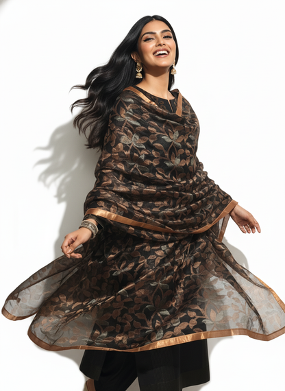 Semi Stitched Formal chanderi Suitset