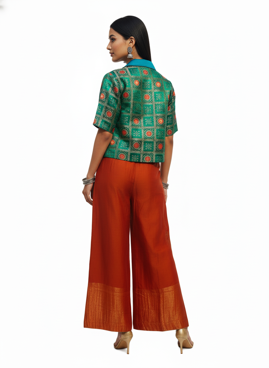 Indowestern chanderi formal coordset