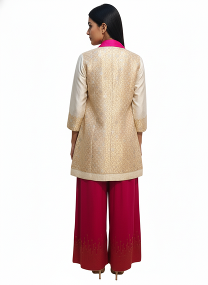 Indowestern chanderi formal coordset