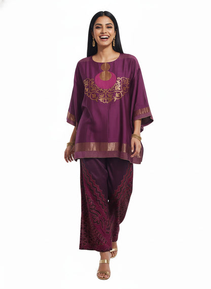 Indowestern chanderi formal coordset