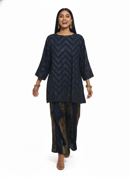 Indowestern chanderi formal coordset