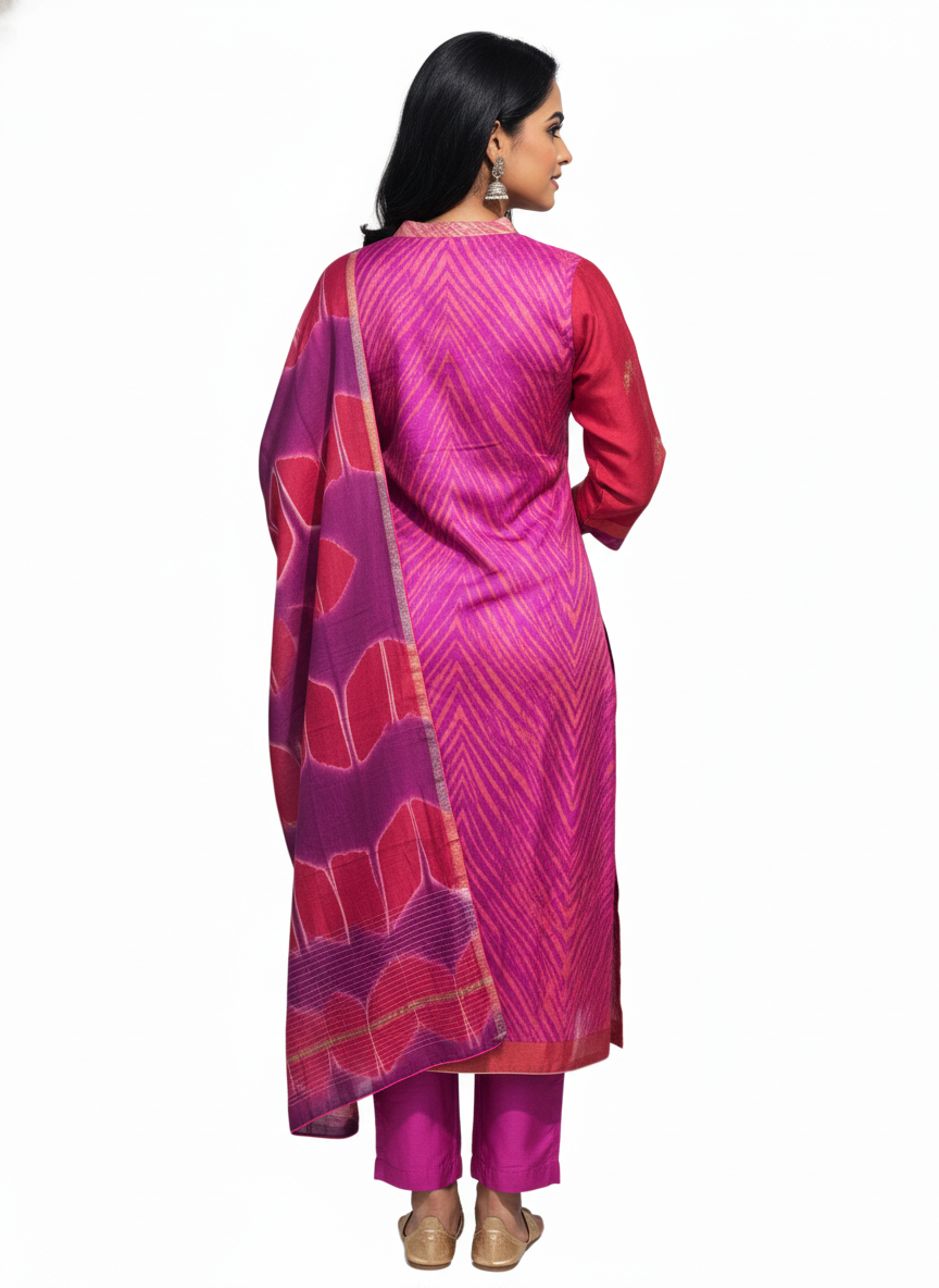 Semi Stitched Formal silk Suitset