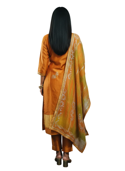 Semi Stitched Formal Chanderi Suitset