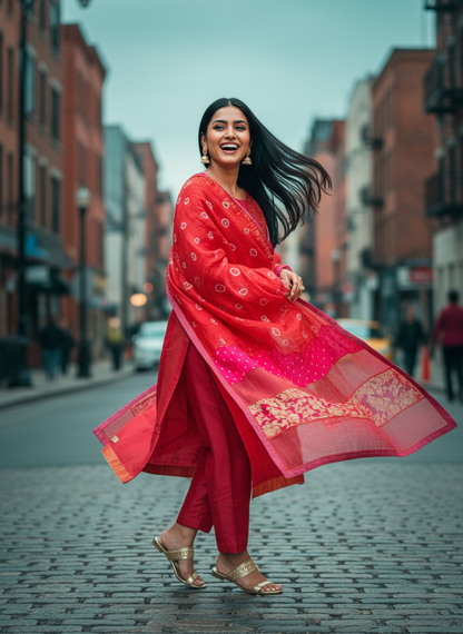 Semi Stitched Formal Chanderi Suitset