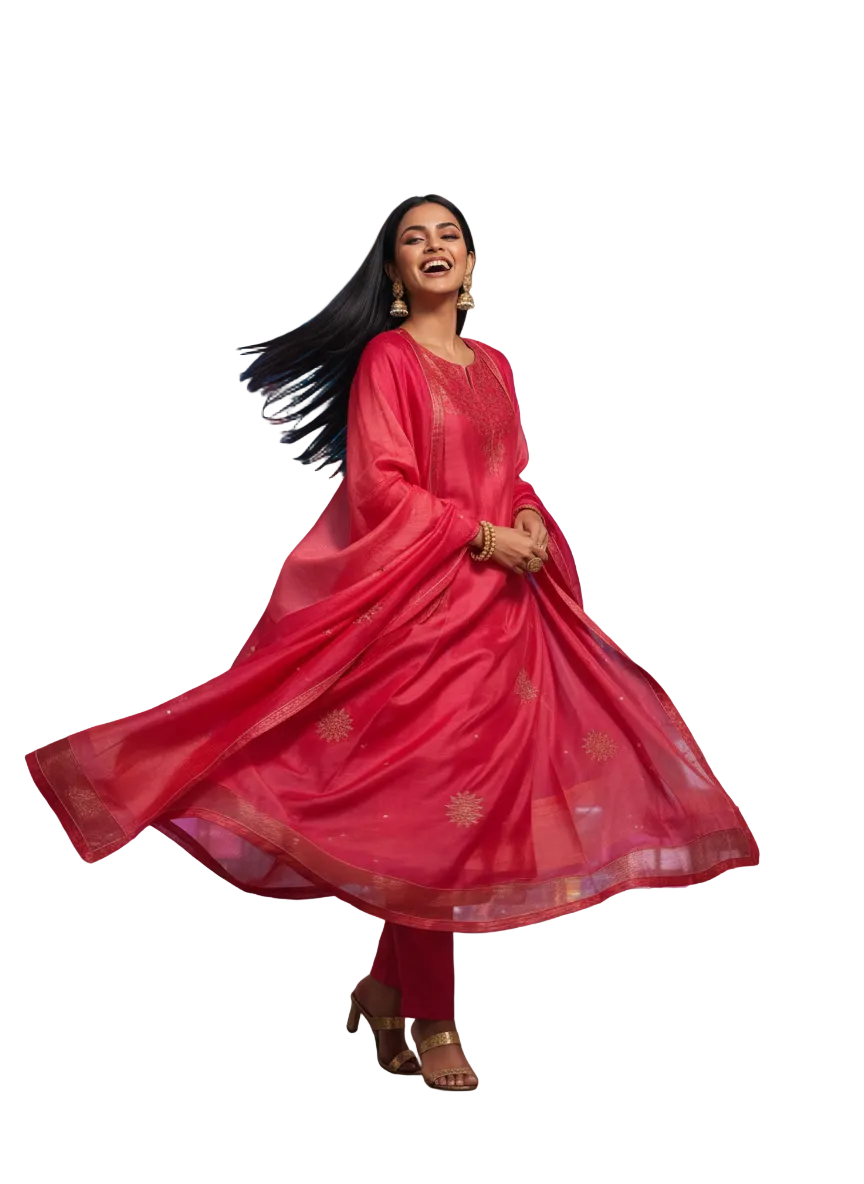 Semi Stitched Formal Chanderi Suitset