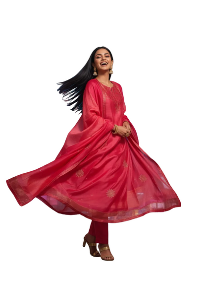 Semi Stitched Formal Chanderi Suitset